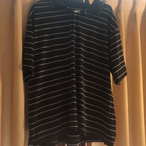 Black stripped Ping collection polo